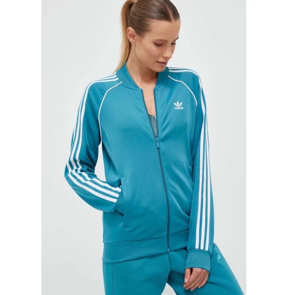 2pcs Adidas Aqua blue Tracksuit with White Accents - Picture 14 of 14